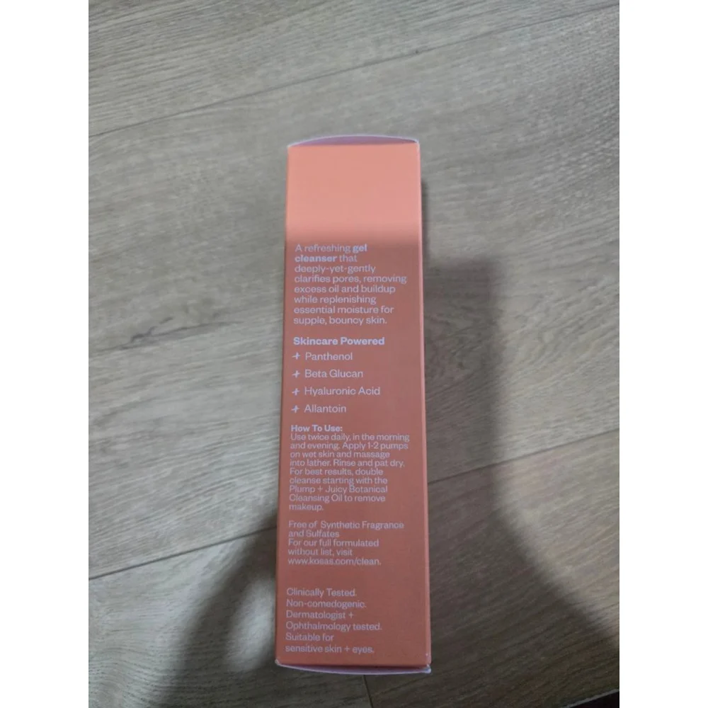 New Kosas Plump + Juicy Comfy Clean Gel Cleanser Mrsp $38